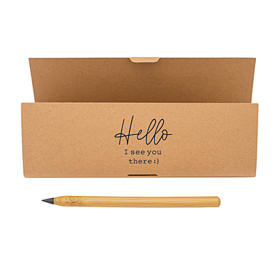 KONY nekonečná ceruzka bez tuhy z bambusu v krabičke, béžová