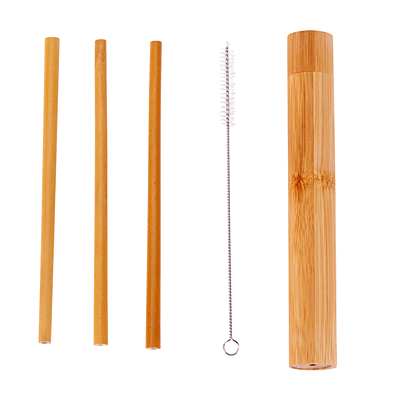 NATURE set of bamboo straws, brown