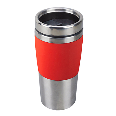 RESOLUTE thermo mug 380 ml,  red/silver