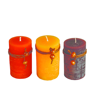 SCENTED set of perfumed candles,  white