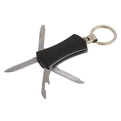TOOLY key ring with tool set,  black