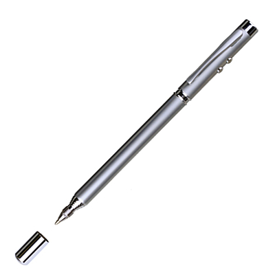 POINTER 4in1 kuličkové pero s laserovým ukazovátkem, stříbrná