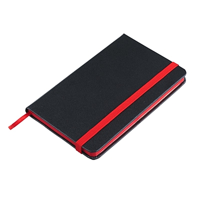 BADAJOZ zápisník s čistými stranami, čierna/červená