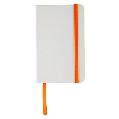 BADALONA notebook with lined pages 90x140 / 160 pages,  orange/white