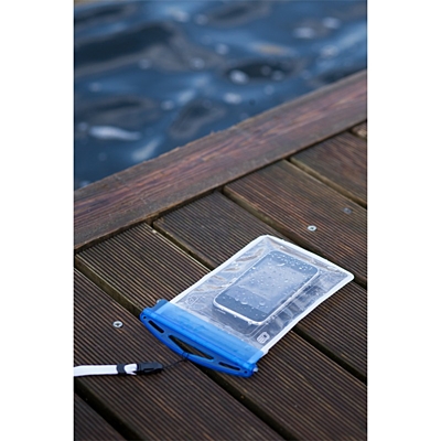 CRYSTAL vodotěsný obal na telefon, transparentní/modrá