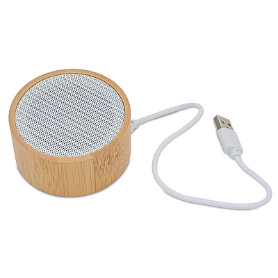 SOUNDY bezdrôtový reproduktor z bambusu s rádiom, hnedá