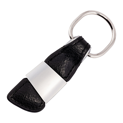 GENUINE leather key ring,  black