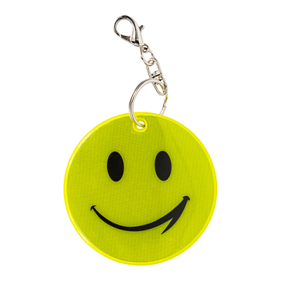 HAPPY KEY reflective key ring,  yellow
