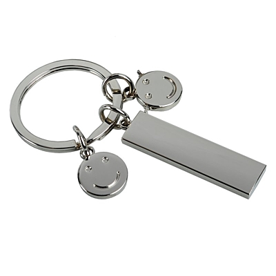FLAT kovový přívěsek na klíče, stříbrná