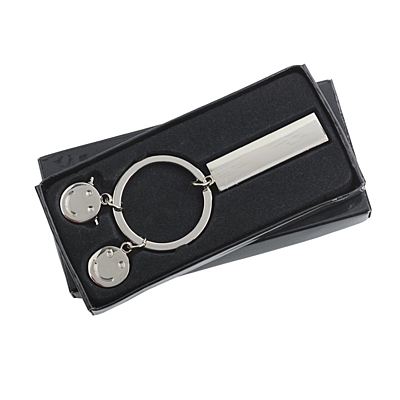 FLAT metal key ring,  silver