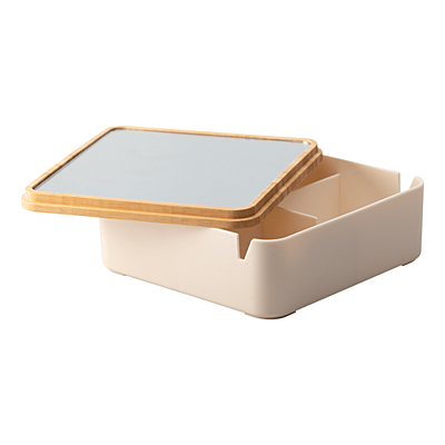 VANITY BOX krabička s bambusovým viečkom, hnedá